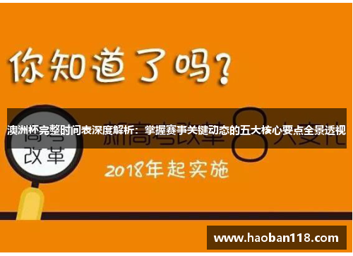 澳洲杯完整时间表深度解析：掌握赛事关键动态的五大核心要点全景透视